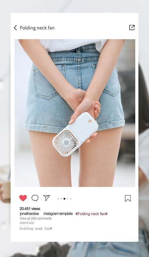 New 2021 Upgrade Handheld Fan Small Personal Fan with 3 Speeds Neck Rechargeable Portable Fan Powerful Mini USB Outdoor Fan Quiet Small Desk Fan F...