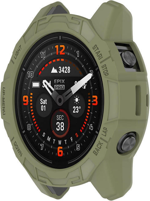 3 Pack Smartwatch Case Compatible with Garmin Fenix 7S Solar / 7S / 7S Sapphire Solar Watch Silicone Shockproof Bumper Protective Case (Black+Gree...