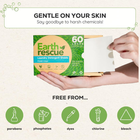 Laundry Detergent Sheets - Up To 120 Loads (60 Sheets) - Ultra Concentrated Liquidless Dry Laundry Detergent, Ideal For Sensitive Skin, Eco Friend...