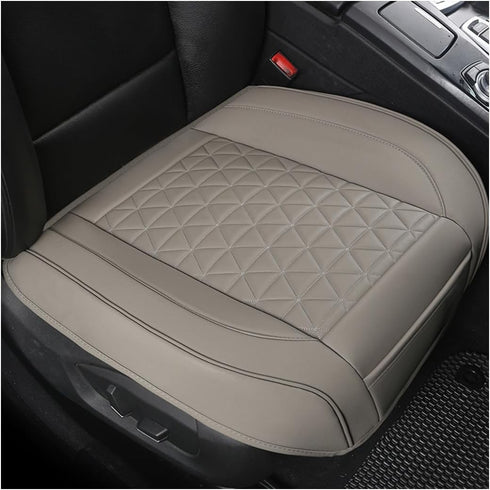 Car Front Seat Cover, 22"×24" Luxury PU Leather Auto Seat Protection Cover, Comfortable Anti Slip Front Bottom Seat Cushion with Full Wrap, Univer...