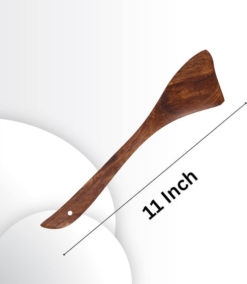 LX LEKHX Wooden Spoon for Cooking Spoons Organic Natural Teak Wooden Kitchen Utensils flat wooden spatula Long Kitchen Cooking Spoon Best Wood Ser...