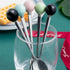 Stainless Steel Coffee Spoon,Teaspoon,Sugar Spoon,Korean Dessert Spoon with Ceramic Ball, Spoons 4 Pieces 5.5 Inches Green...