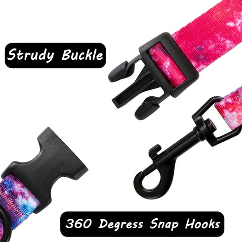 Tie Dye Dog Collar Pet Funny Dog Leash Set for Small Medium Large Dogs Tie Dye Collars (XS(7.4'' - 9.8''))...