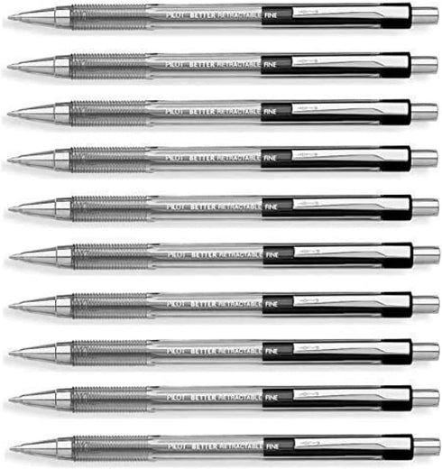 PILOT Better Retractable Ballpoint Pen, Black Fine Point, 10-COUNT (30000)...