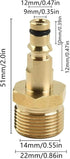 M22 Pressure Washer Plug to Quick Connect Coupler Adapter, Solid Brass Construction Pressure Washer Parts for K Series Spray Nozzle Tips Up to 220...