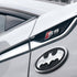 Fan Emblems Batman Car Emblem - 1989 Oval Bat Symbol 3D Auto Badge - Color: Black and Chrome - Size: 3.76 x 2.26 x 0.2 inches - Officially License...