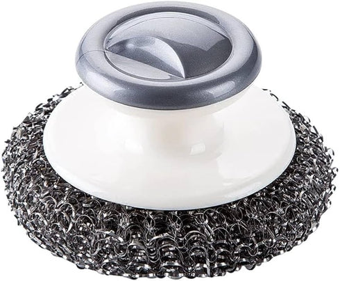 Stainless Steel Scrubber with Handle?Heavy Duty Cleaning Supplies for Pots, Pans, Grills, Ovens & Other Tough Jobs (1P)...