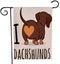 EMMTEEY Dachshund Art Garden Flag Double Sided Burlap Decoration 12.5x18 for Yard Outdoor Decor Garden Flag cute Dachshund Dog Cartoon Isolated on...
