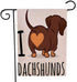 EMMTEEY Dachshund Art Garden Flag Double Sided Burlap Decoration 12.5x18 for Yard Outdoor Decor Garden Flag cute Dachshund Dog Cartoon Isolated on...