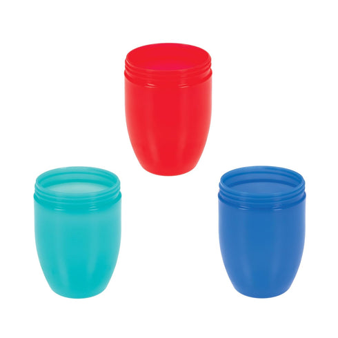 Nuby Wonder Cup with 360 Smart Edge Silicone Rim - (3-Pack) 7 oz - Green/Red/Blue...