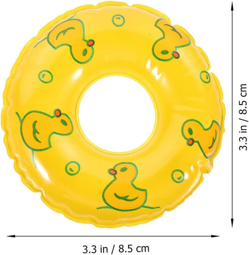 Mini Swimming Ring: Cute Duck Decorative Dollhouse Accessories Photo Props for Summer Sport Theme Decor 3.34in5pcs...