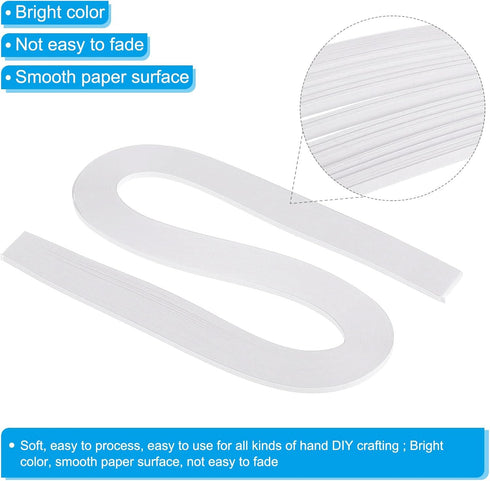 PATIKIL 1200pcs Quilling Strips Paper 1/8"(3mm) 21"(54cm) Origami Paper Quilling Strip for Art DIY Hand Craft Christmas, White...