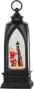 Eldnacele 12” Christmas Snow Globe Lantern Snowman with Music & Timer, USB Lined/Battery Operated Lighted Water Glittering Lantern for Christmas F...