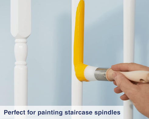 Zibra Round Paint Brush for Curved Surfaces and Ornate Details, 1 in, White, Pro Grade...