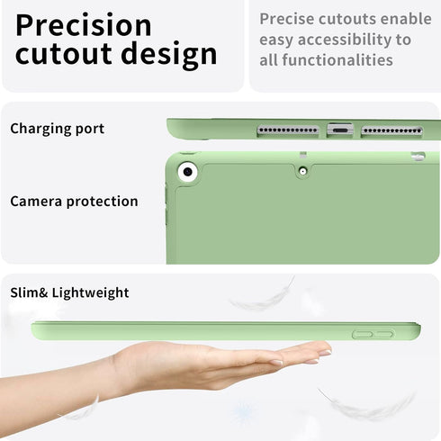 Aoub Case for iPad 6th Generation 2018/iPad 5th Generation 2017 9.7 inch, with Pencil Holder, Auto Sleep/Wake, Soft TPU Back Slim Lightweight Trif...