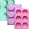 3 Pack Round Chocolate Molds, 6-Cavity Silicone Mini Cake Molds, Cookie Molds for Jelly Baking, Candy, Oreo,Pudding (D, 3Pcs/6-Cavity)...