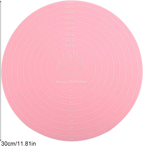 Silicone Baking Mat with Measurements for Cake Turntable Stand Non-Stick Heat Resistant Pastry Baking Sheet...