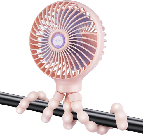 Portable Stroller Fan, With Flexible Tripod and 3 Speeds Clip On Car Seat Fan Mini Small Personal Handheld Battery Powered USB Fan, for Pram Crib ...