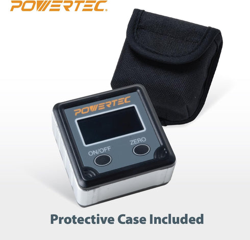 POWERTEC 71828 Table Saw Angle Gauge, Digital Angle Finder Protractor, Digital Level Box, 1 Pack, Digital Angle Gauge for Woodworking, Table Saw, ...