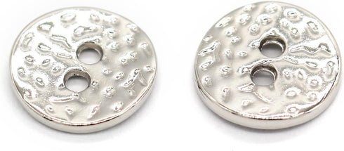 11mm 2 Holes Small Round Metal Buttons, Bright Silver Button for Clothes, Children Shirt, Women Blouse, Top, Cuff, Collar, Cute Handmade Decoratio...
