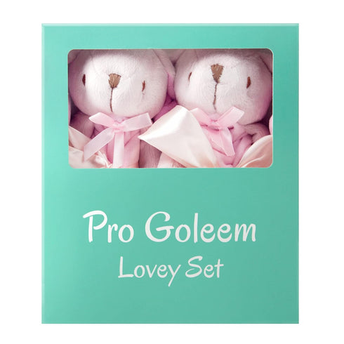 Pro Goleem Bunny Security Blanket Twin Baby Gifts Baby Snuggle Toy Lovey for Infant Girls Soft Lovie Pink, 2 Pack...
