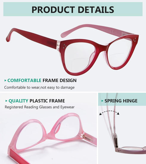 Eyekepper 4-packing Oversize Cat-eye Bifocal Sunglasses for Women Reading Tinted Lens...