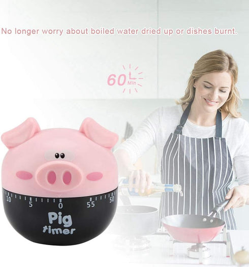 Cute Cartoon Pig Kitchen Timer Cooking Timer Cooking Mechanical Home Decor Counters for Cooking Timing Tool ()...