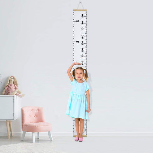 PandaEar Baby Height Growth Chart Ruler| Kids Boys Girls | Removable Wall Decor Measurement 79" x 7.9" (White)...