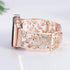 Floral Band Compatible with Apple Watch Jewelry Band 38mm 40mm 41mm 42mm iWatch Bands Series 10 9 8 7 SE,Bling Crystal Bracelet Hollow Metal Strap...