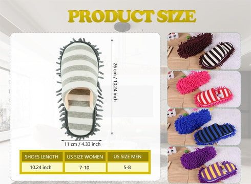 Cleaning Slippers Microfiber Slipper Detachable Mopping Shoes House Floor Cleaning Mop Chenille Sole,One Size (Royal Blue)...