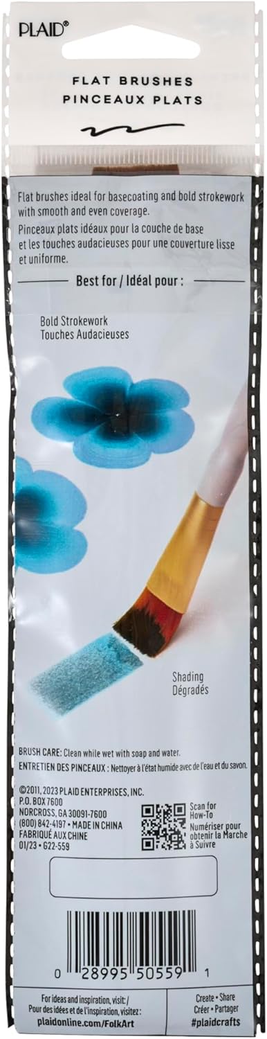 FolkArt Plaid Nylon Brush Set, 50559 Brown (3-Piece)...