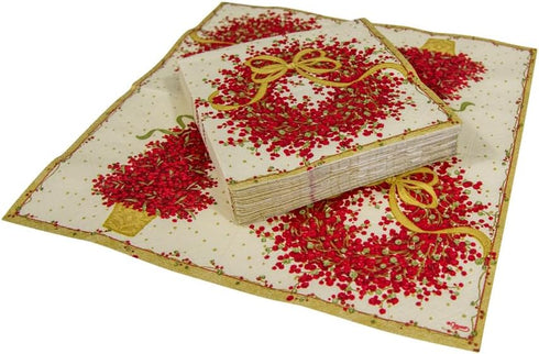 Caspari Entertaining Pepper Berry Cocktail Napkins, Red, 20-Pack...
