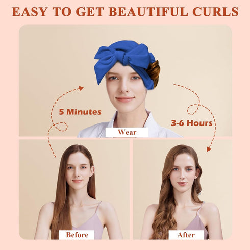weiwei No Heat Curlers, Overnight Curls No Heat Curling Headband Soft Hair Curler Rollers to Sleep In, 70 Inches Non Heat Hair Wrap Curling Rod Ri...
