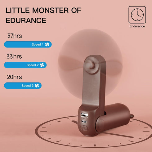 JISULIFE Handheld Fan with 4500 mAh Powerbank Max 37 Hours Runtime, Pocket Portable Battery Operated or USB Powered Folding Personal Fan, 3 Speeds...