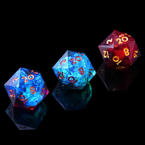 YEMEKO 3Pcs D20 DND Dice Set with 3 Color Resin Sharp Edge, 20 Sided D&D Dice 22mm Handmade Polyhedral D&D Dice for RPG, Roleplaying Games MTG Tab...