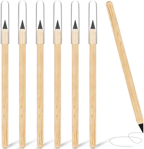 AUAUY 6 PCS Inkless Pencil, Infinity Pencil, Reusable Everlasting Pencil, Erasable Portable Pencil, Technology Unlimited Eternal Pencil for Writin...