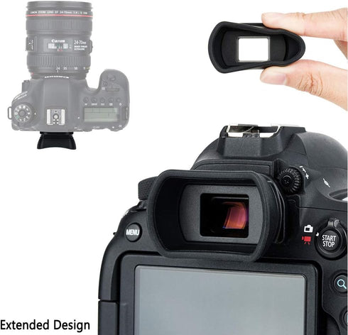 JJC 2 Types Viewfinder Eyecup Eyepiece for Canon Rebel 2000D 4000D SL3 SL2 T8i T7 T7i T6 T6i T5 T5i T4i T3i T2i T1i, Soft Long Design + Orignal Ey...