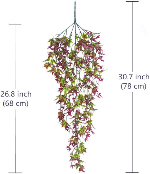 Artificial Hanging Vine, Sweet Potato Leaves Plastic Plants Greenery Faux Ivy Garland Fake Plant UV Resistant for Indoor Outdoor Garden Door Wall ...