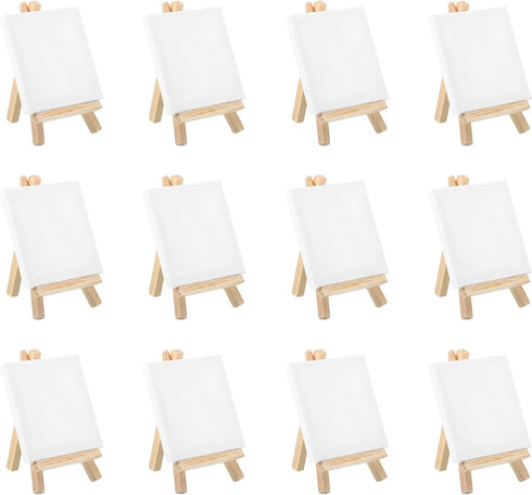 PATIKIL 3x3 Canvas Boards for Painting, 12Pack Cotton Wood Frame Square Triple Primed Stretched Blank Canvas Panel for Acrylic, Oil, Tempera Paint...