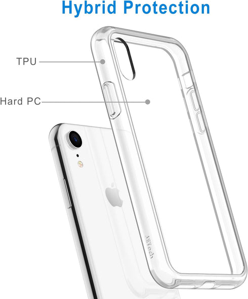 JETech Case for iPhone XR 6.1-Inch, Non-Yellowing Shockproof Phone Bumper Cover, Anti-Scratch Clear Back (Clear)...