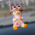 Rear View Mirror Hanging Accessories of Swinging Duck Cool Swinging Duck Car Hanging Ornament Pendant Interior Rearview Mirror Decoration (White-P...