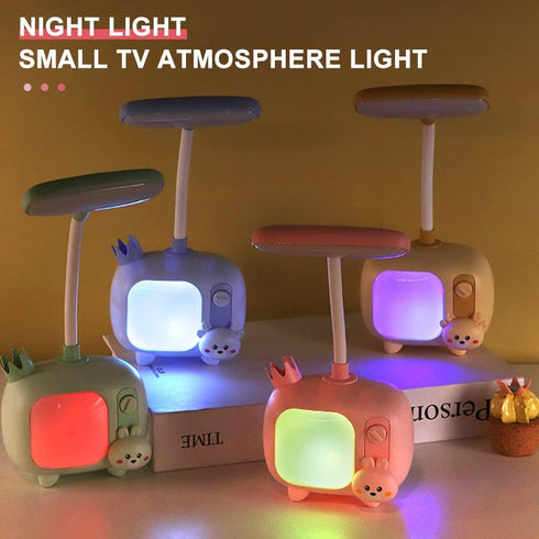 Little Deer Lamp with Pen Holder, Eye-Caring LED Portable Reading Light with 361 ° Curvable and Adjustable Neck-Blue...