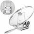 KITCHENDAO Foldable Spoon Rest and Pot Lid Holder for Counter, Non-scratch Silicone Base, Stainless Steel Pan Pot Cover Lid Rack Shelf Stand Holde...