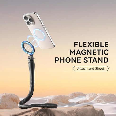 Magnetic Flexible Phone Mount Clamp Tripod Stand Stick Pole for Phones, Stroller Treadmill Tube Bike Motorcycle Phone Holder Attach Stand Accessor...