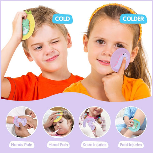 Hilph Kids Ice Packs for Boo Boos, Reusable Toddler Kids Gel Hot Cold Pack with Sleeves for Pain Relief, Cute Animal Ice Pack Hot Cold Therapy for...