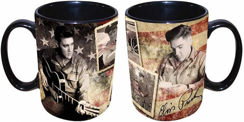 Midsouth Products Elvis Presley Large 16 Oz Mug American Flag Army...