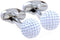 Golf Ball White Pair Cufflinks in Presentation Gift Box & Polishing Cloth...