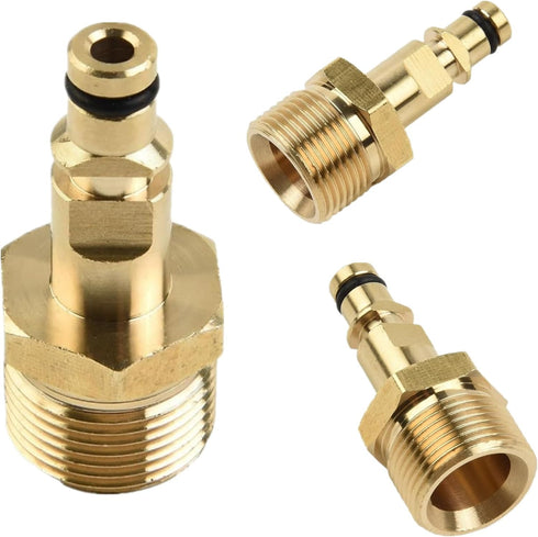 M22 Pressure Washer Plug to Quick Connect Coupler Adapter, Solid Brass Construction Pressure Washer Parts for K Series Spray Nozzle Tips Up to 220...
