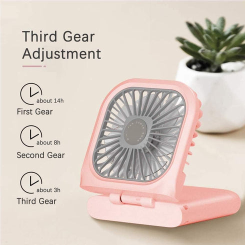 Portable Neck Fan Mini Quiet Handheld Personal Foldable USB Rechargeable Fan Operated for Home Office Outdoor Travel, 3000mAh Power Bank Hands Fre...