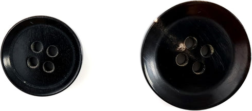 Buffalo Horn Suit Buttons 16pc Set has 4 Buttons measuring 20mm (3/4 Inch) for Jacket Front, 12 Buttons measuring 15mm (5/8 Inch) for Jacket Sleev...